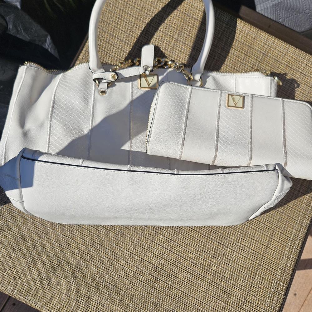 Victoria's Secret White Shoulder Bag and Wallet Set